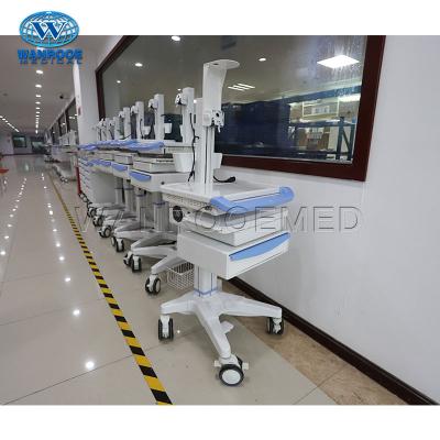 China BWT-001N Contemporary Medical Adjustment Hospital ABS All-in-One Computer Nursing Workstation Trolley for sale