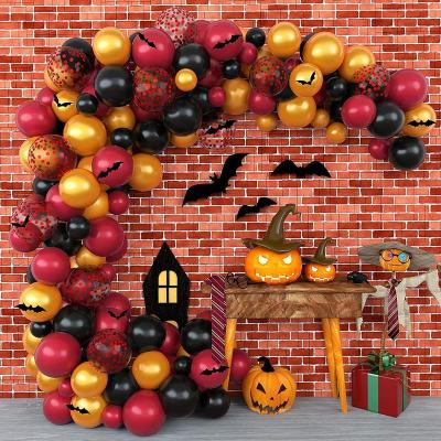 China 2022 Hot Ins Style Halloween Festival Decorations Halloween Balloons Garland Arch Kit Party Mall Decoration Halloween Balloons for sale