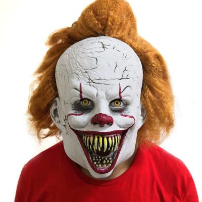 China High Quality Creepy Clown Mask Cosplay Latex Hood Halloween Scary Latex Halloween Joker Mask for sale