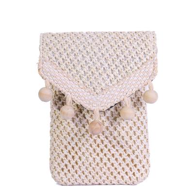 China Others New Summer Straw Mobile Phone Bag Ladies Mini Shoulder Bag Wholesale for sale