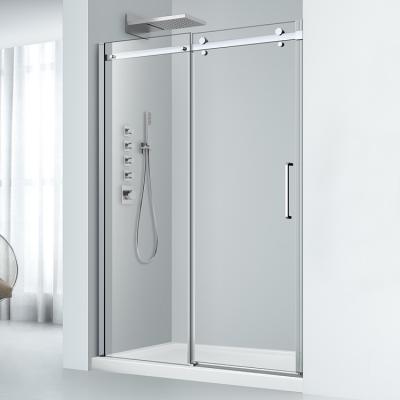 China Frameless Extension Large Bypass Shower Door Bathroom Sliding Shower Door Roller Glass Shower Door zu verkaufen