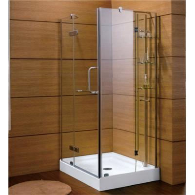 China Frameless Space Saving Tempered Glass Door Frameless Tempered Folding Shower Enclosure for sale