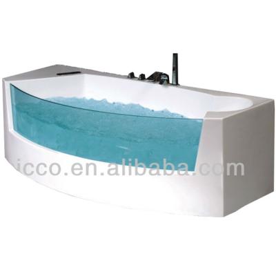 China Eco-friendly Material Acrylic Corner Massage Transparent Bathtub for sale