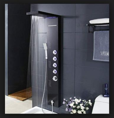 China Without Sliding Bar 304 Stainless Steel Wall Shower Panel Black Painted zu verkaufen