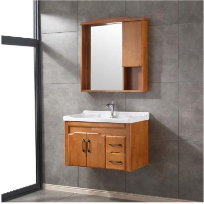 China Modern Cheap Simple Wooden Solid Wood Furniture Bathroom Cabinet zu verkaufen