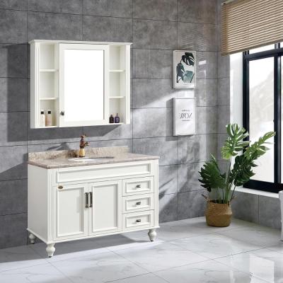 China Antique Classic Luxury Solid Wood Bathroom Vanity Cabinet zu verkaufen