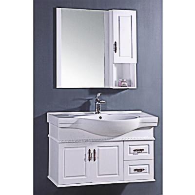 China Small Modern Wooden PVC Materia Bathroom Cabinet / Glass Sink With Cabinet zu verkaufen