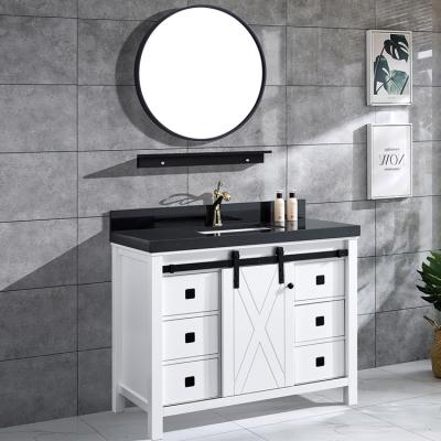 China Antique Solid Wood 36 Inch Modern Furniture Bathroom Vanity With Mirror zu verkaufen