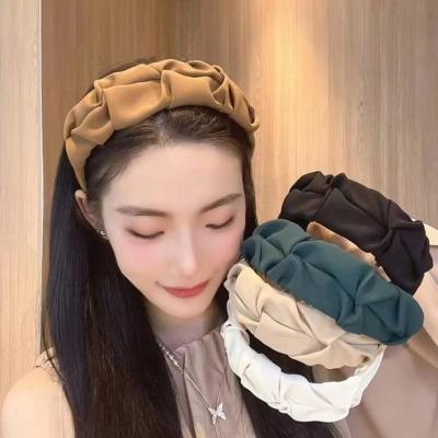 China Dress up New Fashion Five Flower Solid Folds Hair Hoop Hair Accessories Designer Headbands For Women for sale