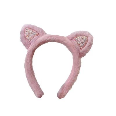 China Non-slip Plush Cat's ears (Steamed cat-ear shaped bread) cute face wash hair band hair band temperament makeup hair band for sale