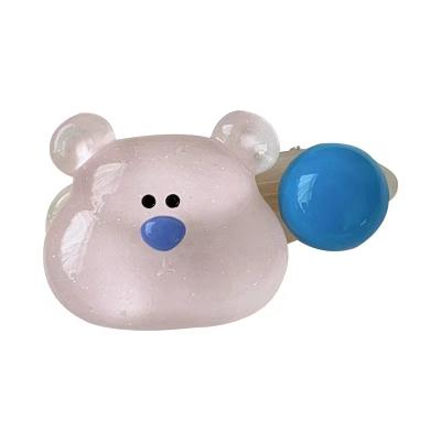 China Dress up Cartoon Transparent Colorful Bear Jewelry Hair Card Hair Accessories Cute Duck Mouth Clip Bang Hairpin for sale