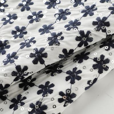 China Factory supply new anti-static direct embroidery fancy polyester materials eco-friendly fabric with sequin for sale