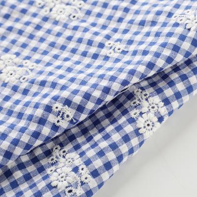 China Good Quality Control Anti-static Elegant Light Embroidery Woven Women Cotton Shirt Fabric for sale