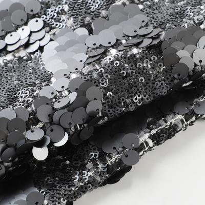 China Blackout Heavyweight Polyester Glitter Embroidery 100% Polyester Sequin Fabric For Party Dress for sale