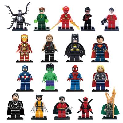 China Super Bat Famous Spider Character Security Movie Loki Man Super Heroes Mini Building Blocks Figures For Kids for sale