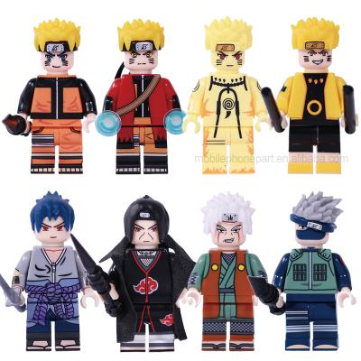 China Safety KF6078 Japanese Anime Yakushi Uchiha Rock Lee Sasuke Narutoes Character Mini Action Building Block Bricks Figure Educational Toy for sale