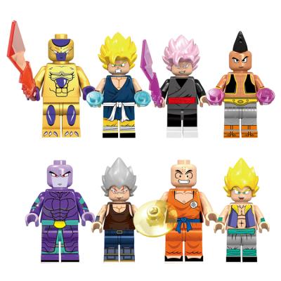 China Safety Cartoon Action Goku Vegeta Krillin Blow Goku Vegeta Krillin Smart Toy Frezer Mini Building Block Figures Educational For Kids Gift KF6040 for sale