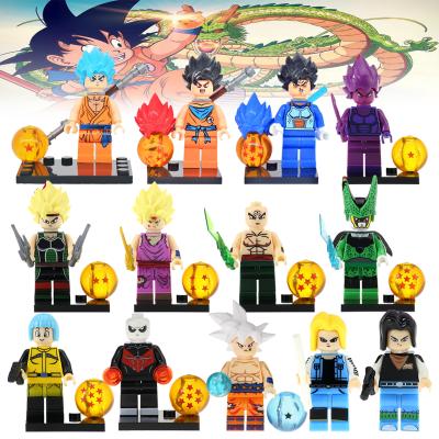 China Safety King Vegeta Krillin Recoom Vegetto Mini Cartoon Dragon Action Figure Goku Ball Building Block Bricks Kids Toy Gift for sale