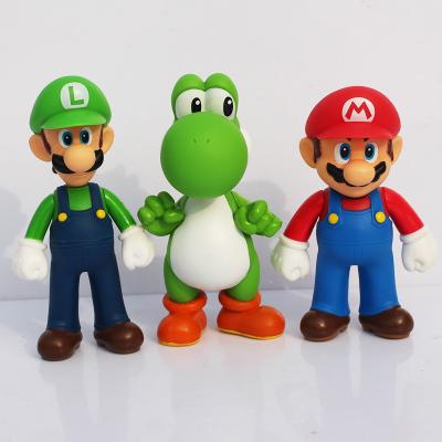 China Safety 3d Cartoon Anime Mario Bros Soft PVC Action Number Model Collections For Children Gift Toys for sale