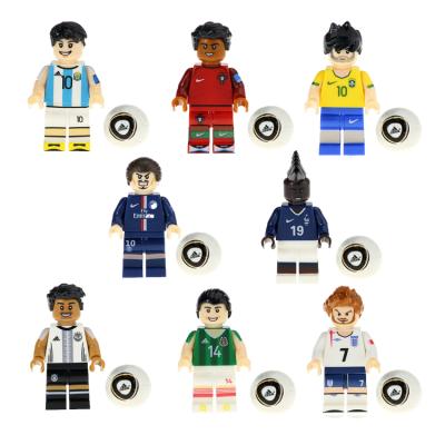 China Professional Famous Messi Beckham Ronaldo Building Blocks Safety Footballer Bricks Figure Toys For Children KF6032 for sale