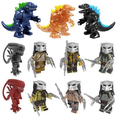 China Safety Movies Famous Character Godzilla Figure Alien Predator Building Block Brick Toys For Children PG8254 for sale