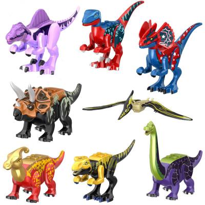 China Safety Bricks Set Jurassic Triceratops Dinosaur Wide-eared Dragon Building Block Smart Figures Toys For Kids Toys 77099 for sale