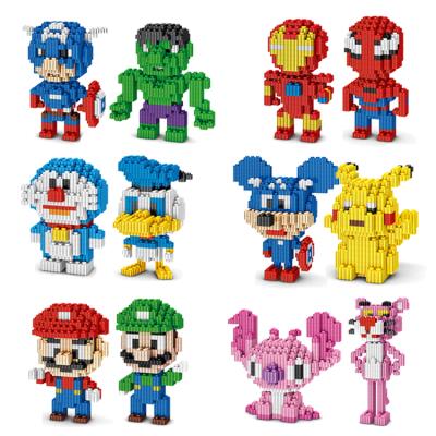 China Toy PGC001 PGC011 PGC015 Diamond Creative Cartoon Series Mario Safety Micro Small Pink Panther Building Blocks DIY Toy for sale