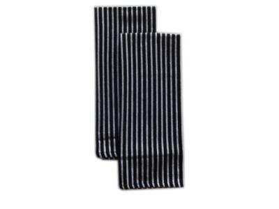 China Black Cotton Kitchen Towel with White Strip , Black for sale