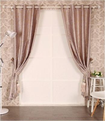 China Embossed Black Out Window Curtain with Flocking for sale