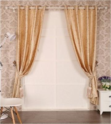 China Embossed Black Out Window Curtain with Flocking for sale