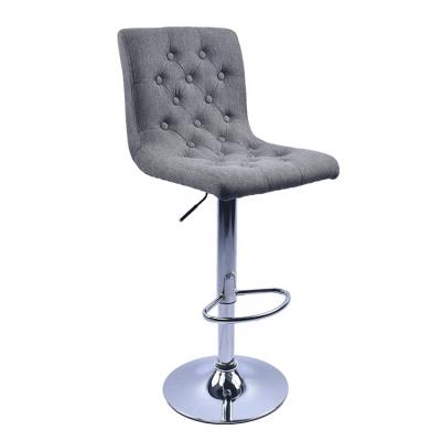 China Modern Modern Furniture Design Fabric Square Seat Swivel High Adjustable Upholstered Bar Stool for sale