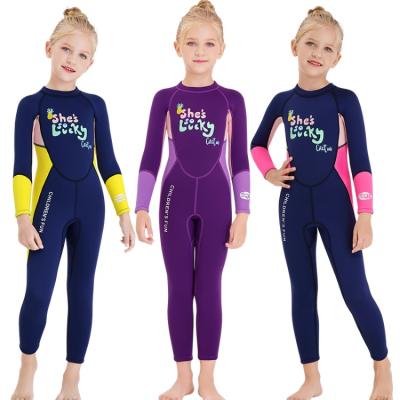 China 2021 New 2.5MM Anti-UV Kids Long Sleeve Wetsuit Surfing Snorkeling Neoprene Zipper Diving Suit Kids Anti-Cold Back Girls for sale