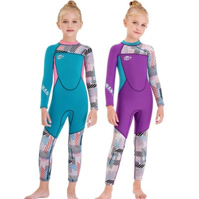 China Factory New Kids Zipper Children Wetsuit Diving Suit Back Swimsuit UV50 Wholesale Unisex Anti-UV Protection 2.5MM Long Sleeve for sale