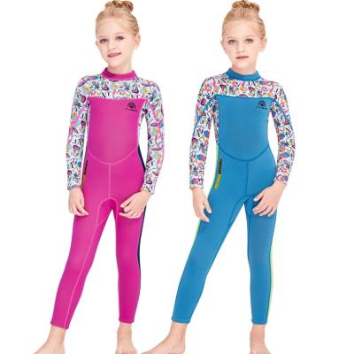 China 2021 New 2.5MM Anti-UV Children's Neoprene Surfing Scuba One Pieces Thickened KeepWarm Kids Girl Wetsuit Swimsuit for sale