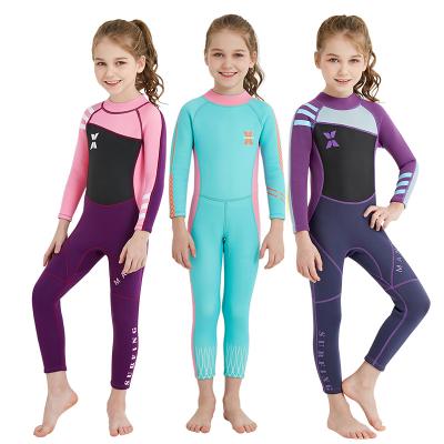 China High Quality Anti-UV One Piece Full Body Neoprene 2.5MM Long Sleeve Keep Warm Kids Wetsuit Diving Suit Swimwear For Girls for sale