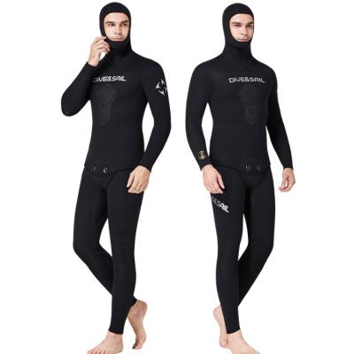 China New 2021 MAN Drop Shipping High Quality Free Diving 1.5 mm Split Hooded Neoprene Spearfishing Wetsuit Spearfishing Suit for sale