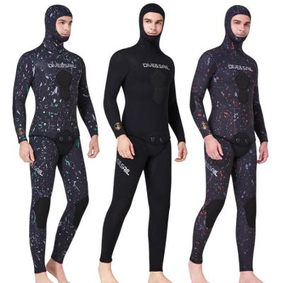 China MAN 2021 New High Quality 3mm Opencell Split Hooded CR Neoprene Fishing Wetsuit Spear Fishing Wetsuit Spearfishing Suit for sale