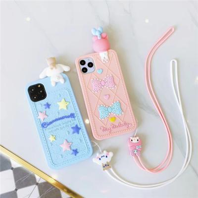 China Function holes are original full opening high quality soft touching material cute cartoon silicon phone case for sale