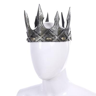 China Popular PU Foam In Foreign Trade Dress Up King For Halloween Stage Performance Dress Props Retro Medieval Foam King Crown for sale