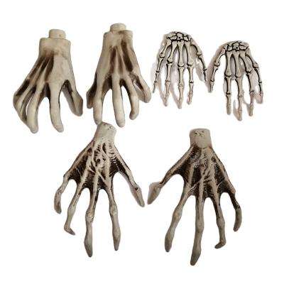 China Resin Halloween Products Ghost House Horror Decoration Props Secret Room Escape Ghost Hand Witch Claw Bone Shelf for sale