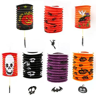 China Non Woven Fabric Halloween Pumpkin Paper Lantern Stage Props Ghost Festival Products KTV Bar Window Layout LED Lampshade Decoration for sale