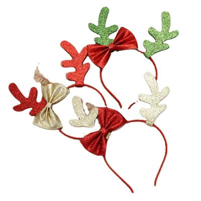 China Christmas Head Loop Ornament Bow Antler Sequined Headband GL-56 for sale