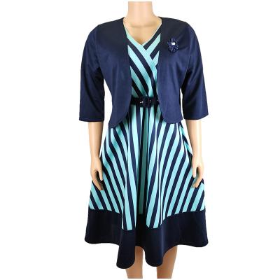 China High Quality Anti-Static Plus Size Striped Comfortable Elegant Fashion Summer Dresses African Women for sale