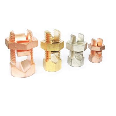 China Wire / Cable Ground Rod Connection Supplier China Grounding Clamp Split Bolt Connectors Copper Wire Clamps for sale