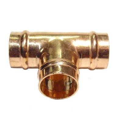 China Factory Manufactured Solder Ring Equal Tees Pipe Fittings for Hot/Cold Water and Central Heating Systems Brass/Equal Copper for sale