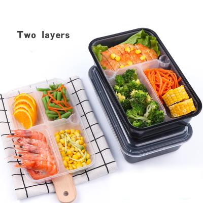 China Rectangle Disposable Plastic Lunch Box Meal Leakproof Box For Disposable Food Bowls for sale