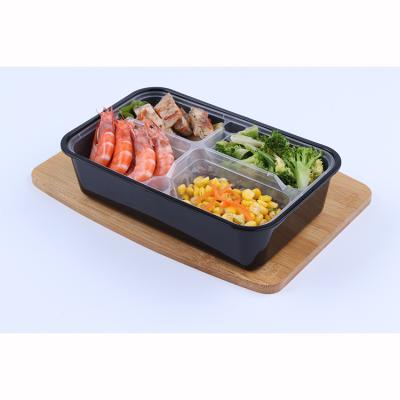 China Square Food Lunch Box Disposable Plastic Business Meal Box For Salad Steak Food for sale