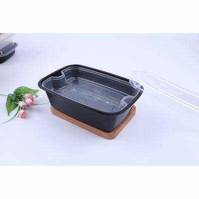 China Square Food Lunch Box Disposable Plastic Business Meal Box For Salad Steak Food for sale