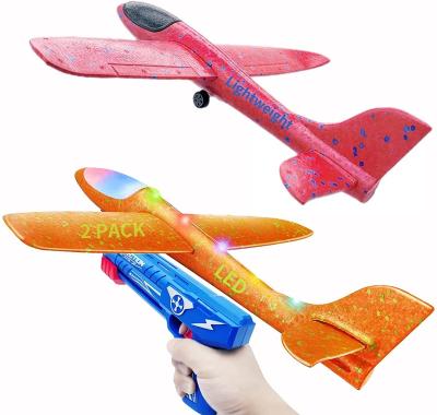 China Airplane Launcher Toys Foam Catapult Glider Plane With Launcher Airplane Toy For Birthday Gifts Hand Throw Jet Flight T918 for sale