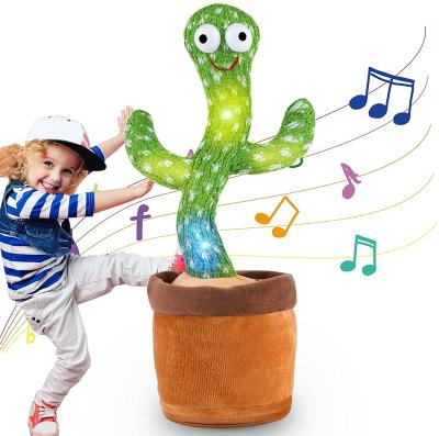 China Dancing Cactus Toy Mimicking Repeats What You Say and Sing Electronic Plush Educational Repeating Talking Toys Gift for Boy Girl 2021-9 for sale